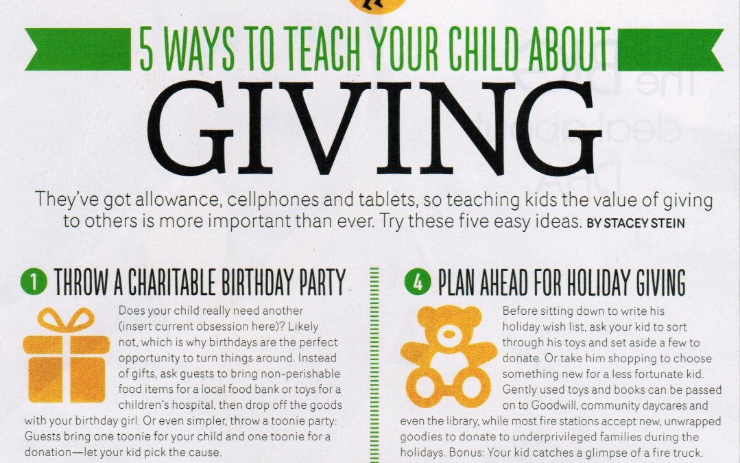 Today’s Parent, 5 ways to teach your child about giving