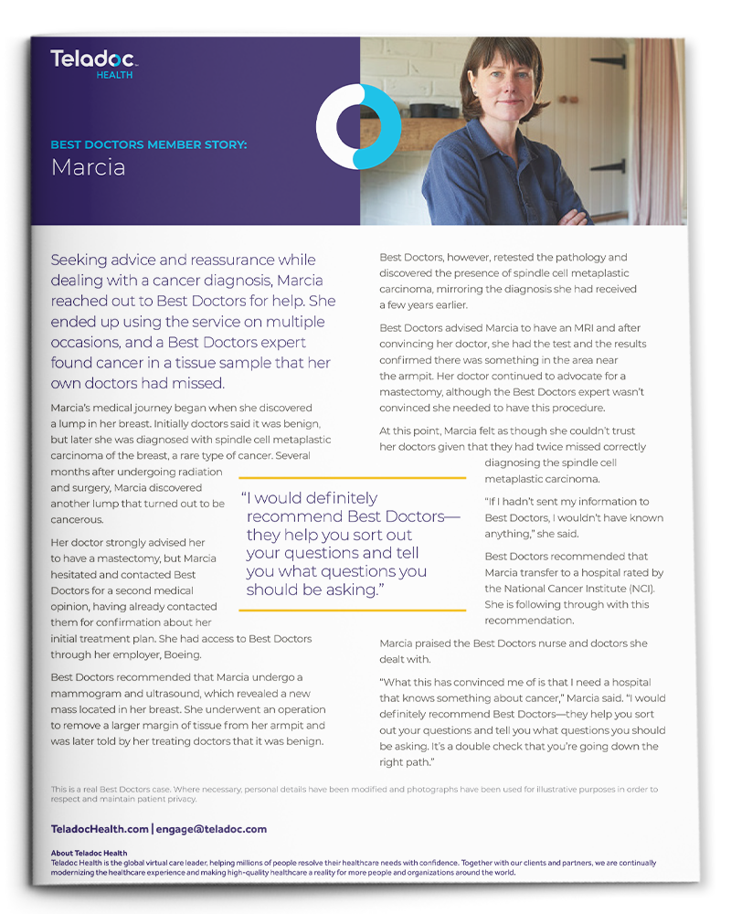 staceystein_bestdoctors_marcia The impact of technological change in modern health care by Stacey Stein